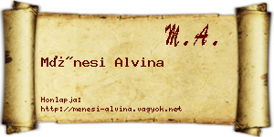 Ménesi Alvina névjegykártya